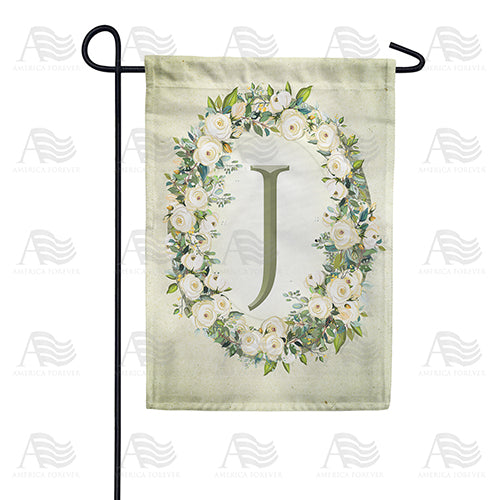 Sage Floral Monogram Garden Flag