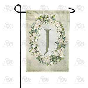 Sage Floral Monogram Garden Flag