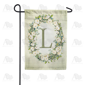 Sage Floral Monogram Garden Flag