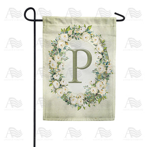 Sage Floral Monogram Garden Flag