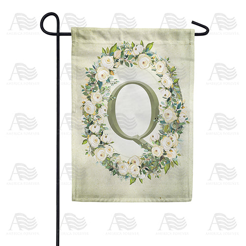 Sage Floral Monogram Garden Flag
