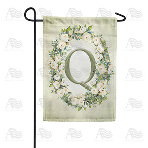 Sage Floral Monogram Garden Flag