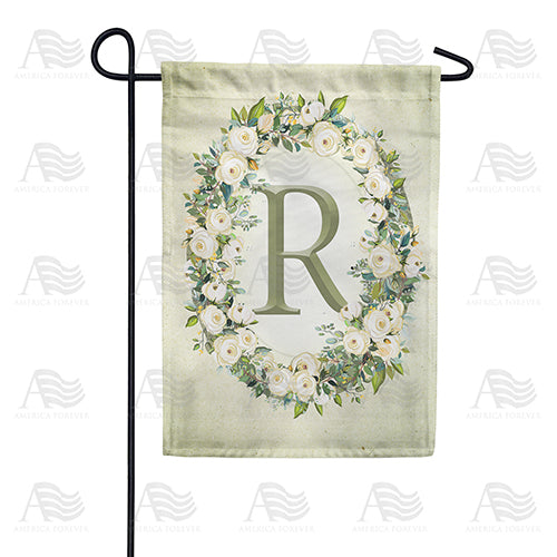Sage Floral Monogram Garden Flag