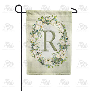 Sage Floral Monogram Garden Flag