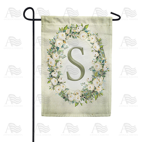 Sage Floral Monogram Garden Flag
