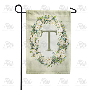 Sage Floral Monogram Garden Flag