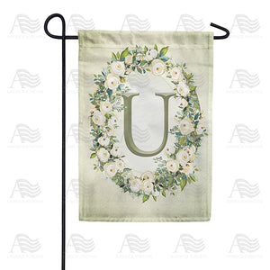 Sage Floral Monogram Garden Flag