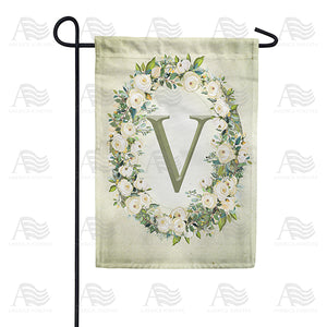Sage Floral Monogram Garden Flag