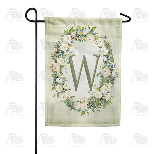 Sage Floral Monogram Garden Flag