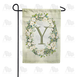 Sage Floral Monogram Garden Flag