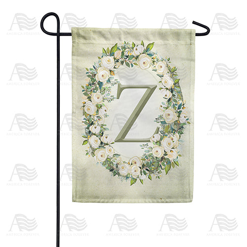 Sage Floral Monogram Garden Flag