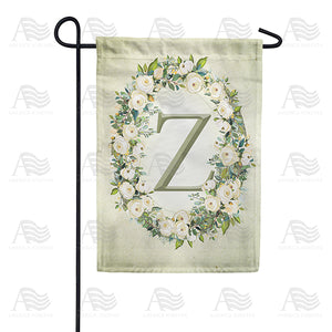 Sage Floral Monogram Garden Flag
