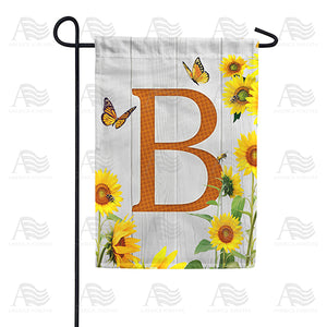 Country Sunflowers Monogram Double Sided Garden Flag