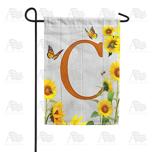 Country Sunflowers Monogram Double Sided Garden Flag