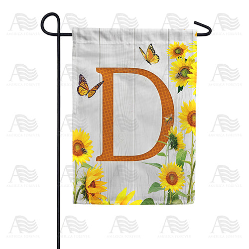 Country Sunflowers Monogram Double Sided Garden Flag