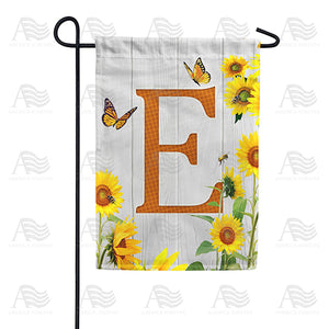 Country Sunflowers Monogram Double Sided Garden Flag