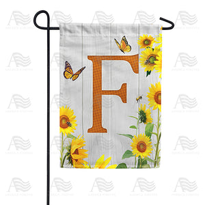Country Sunflowers Monogram Double Sided Garden Flag