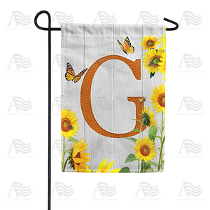 Country Sunflowers Monogram Double Sided Garden Flag