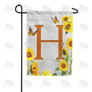 Country Sunflowers Monogram Double Sided Garden Flag