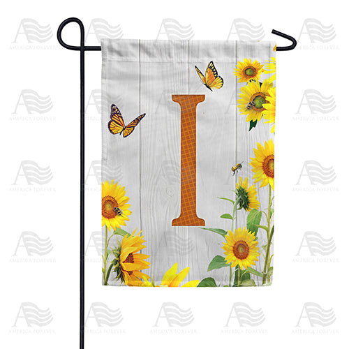 Country Sunflowers Monogram Double Sided Garden Flag