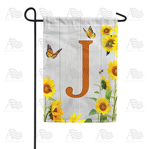 Country Sunflowers Monogram Double Sided Garden Flag