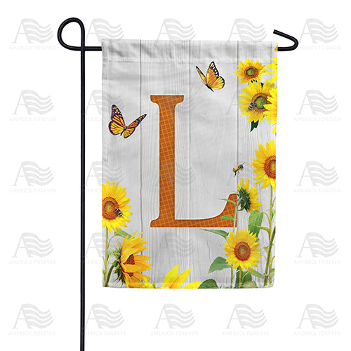 Country Sunflowers Monogram Double Sided Garden Flag