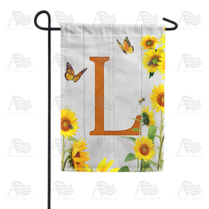 Country Sunflowers Monogram Double Sided Garden Flag