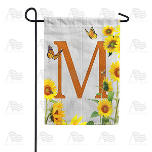 Country Sunflowers Monogram Double Sided Garden Flag