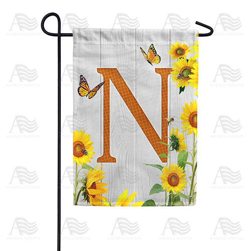Country Sunflowers Monogram Double Sided Garden Flag