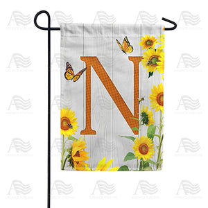 Country Sunflowers Monogram Double Sided Garden Flag