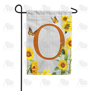 Country Sunflowers Monogram Double Sided Garden Flag