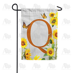 Country Sunflowers Monogram Double Sided Garden Flag