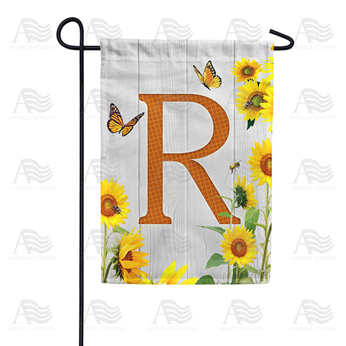 Country Sunflowers Monogram Double Sided Garden Flag
