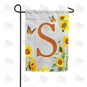 Country Sunflowers Monogram Double Sided Garden Flag