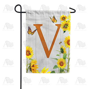 Country Sunflowers Monogram Double Sided Garden Flag