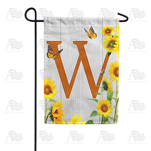 Country Sunflowers Monogram Double Sided Garden Flag
