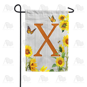 Country Sunflowers Monogram Double Sided Garden Flag
