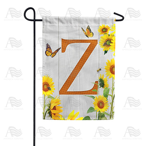 Country Sunflowers Monogram Double Sided Garden Flag