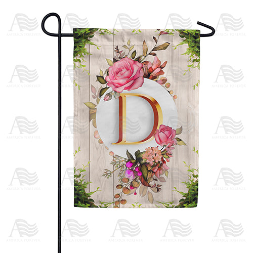Fancy Rose Monogram Double Sided Garden Flag