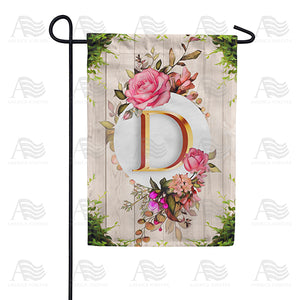 Fancy Rose Monogram Double Sided Garden Flag