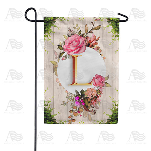 Fancy Rose Monogram Double Sided Garden Flag