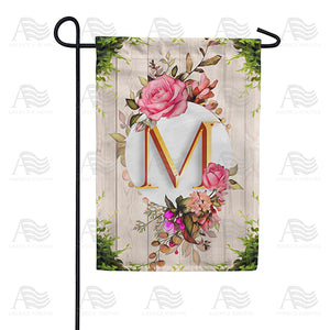 Fancy Rose Monogram Double Sided Garden Flag