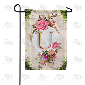 Fancy Rose Monogram Double Sided Garden Flag