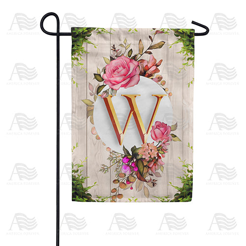 Fancy Rose Monogram Double Sided Garden Flag