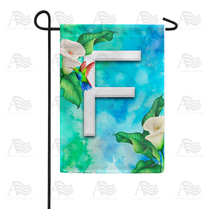 Hummingbird At Lily Monogram Double Sided Garden Flag