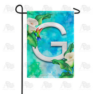 Hummingbird At Lily Monogram Double Sided Garden Flag