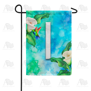 Hummingbird At Lily Monogram Double Sided Garden Flag