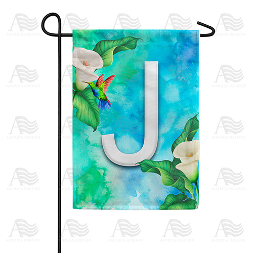 Hummingbird At Lily Monogram Double Sided Garden Flag
