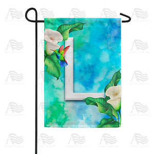 Hummingbird At Lily Monogram Double Sided Garden Flag