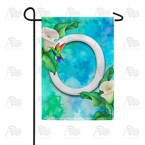 Hummingbird At Lily Monogram Double Sided Garden Flag